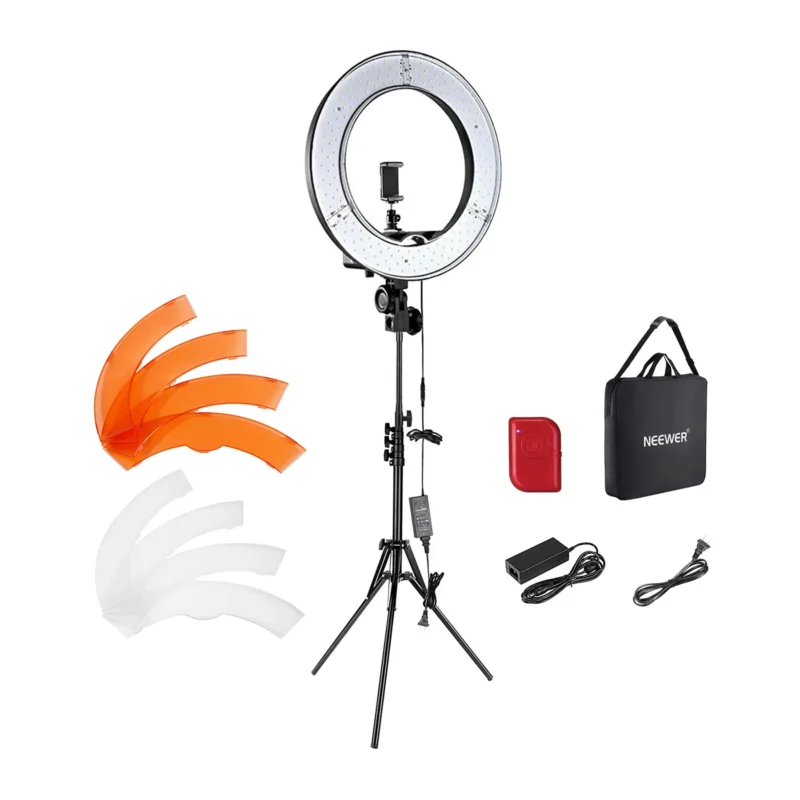 Neewer RL-18 18-inčni LED ring light kit sa Bluetooth kontrolom, fleksibilnim stalkom i filterima, profesionalno osvjetljenje za video i fotografiju. Prodaja Artist d.o.o. Banja Luka, Sarajevo.