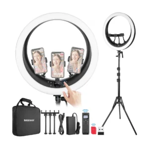 Neewer RP19H 19" LED Ring Light Kit sa stalkom, 3 držača za telefon, Bluetooth i USB upravljanjem – idealan za vlogovanje i livestream. Prodaja Artist d.o.o. Banja Luka, Sarajevo.