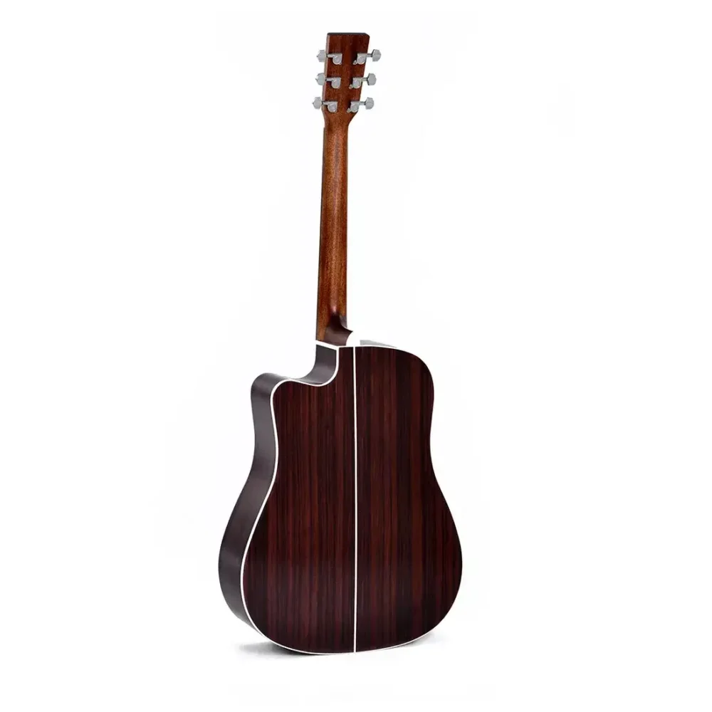 Prednja i bočna strana Sigma DTC-1E-SB elektro-akustične gitare sa sunburst završnom obradom, tilia tijelom i Fishman elektronikom. Prodaja Artist d.o.o. Banja Luka, Sarajevo, Doboj