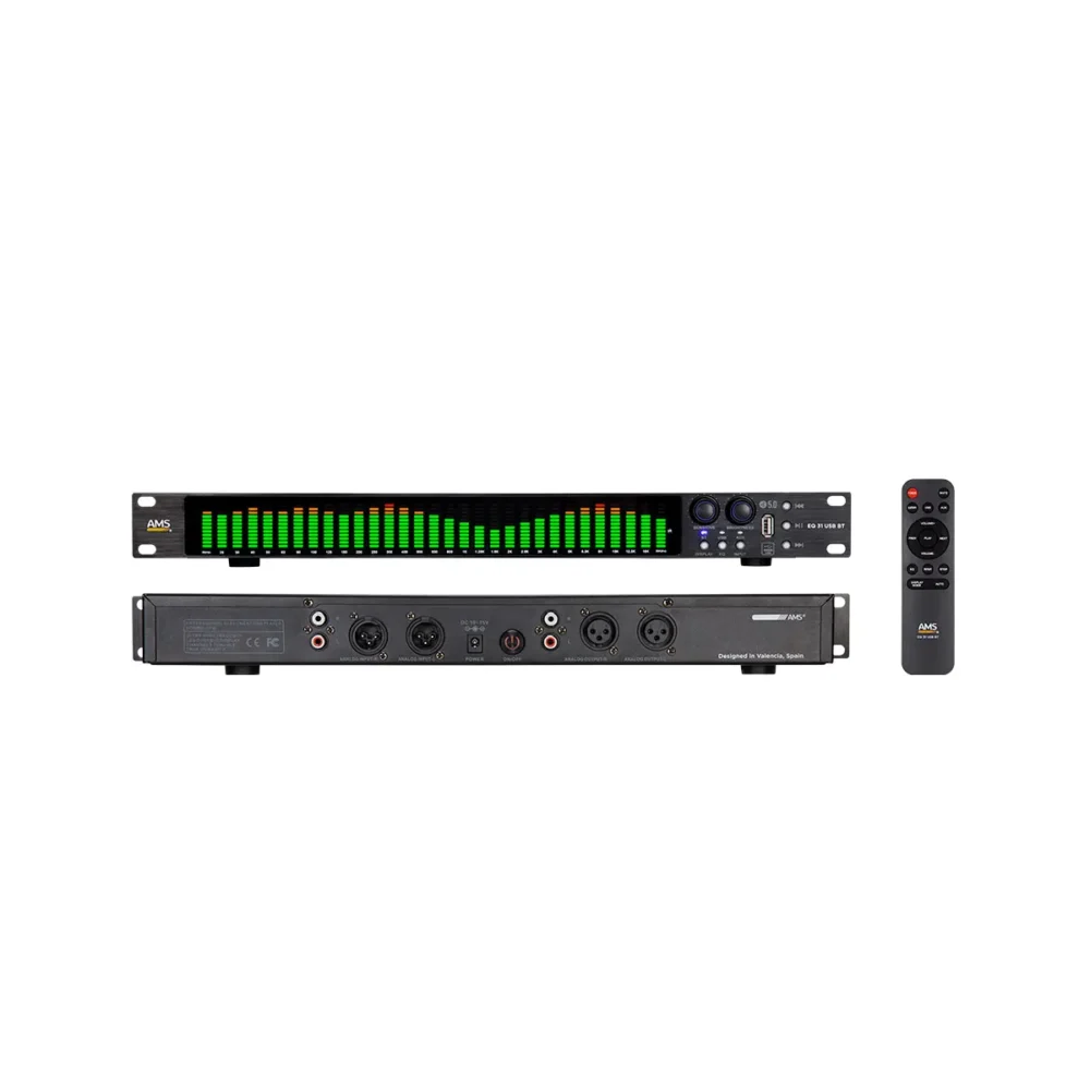 AMS EQ 31 USB BT audio plejer sa USB, Bluetooth, AUX ulazima i 31-band LED VU metrom. Prodaja Artist d.o.o. Banja Luka, Sarajevo.