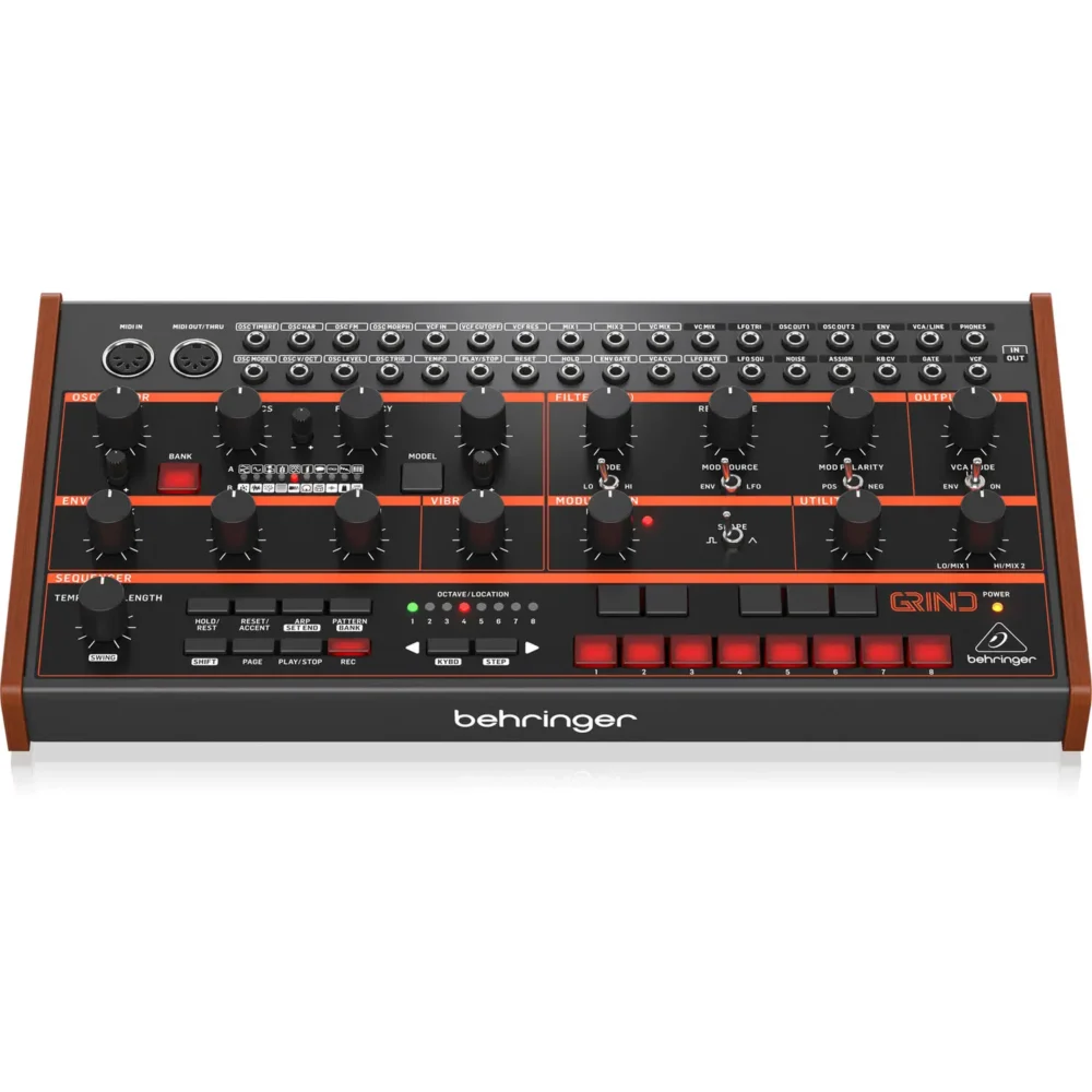 Behringer GRIND hibridni synth sa 24 engine-a, analognim filterom i CV patchbay. Prodaja Artist d.o.o. Banja Luka, Sarajevo.