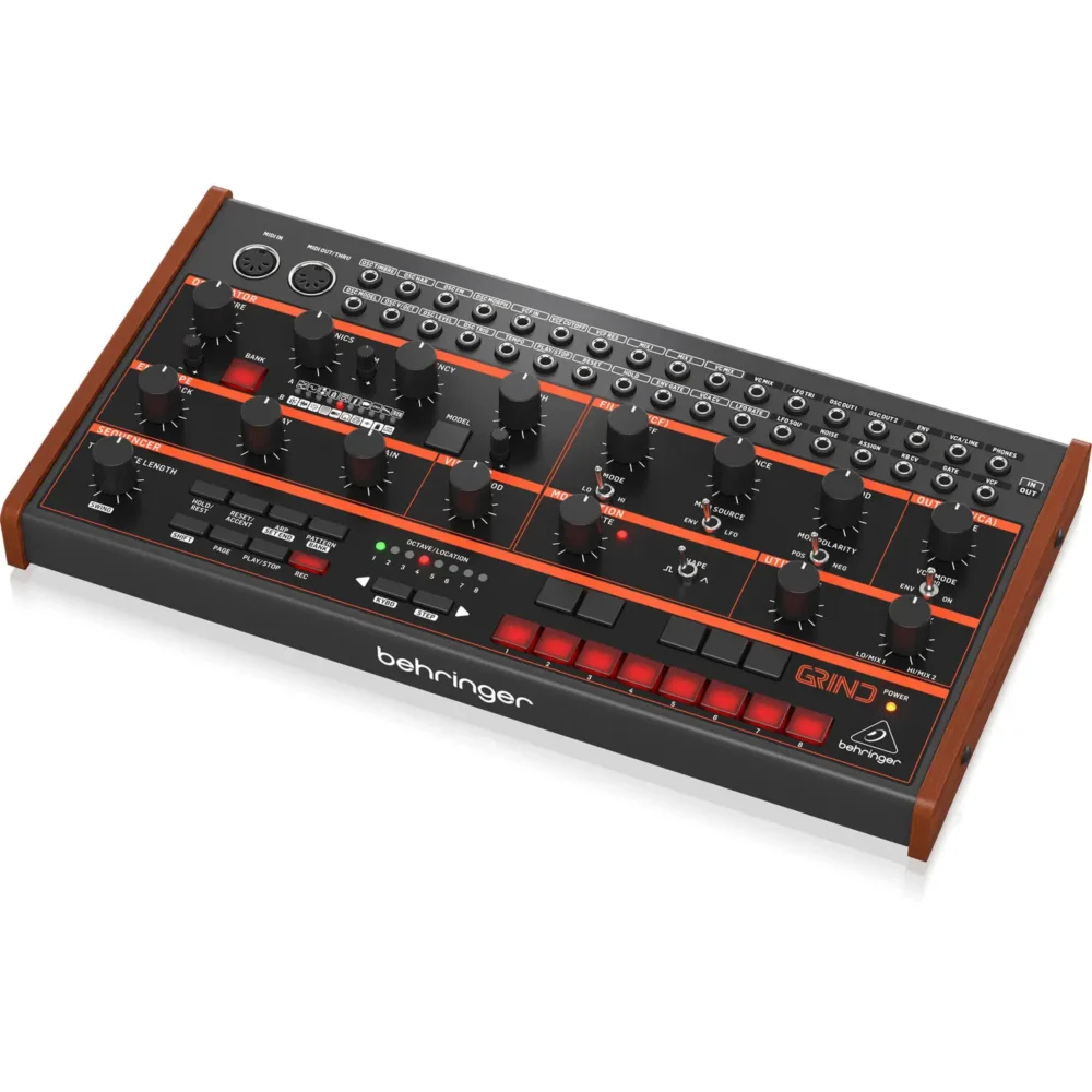 Behringer GRIND hibridni synth sa 24 engine-a, analognim filterom i CV patchbay. Prodaja Artist d.o.o. Banja Luka, Sarajevo.