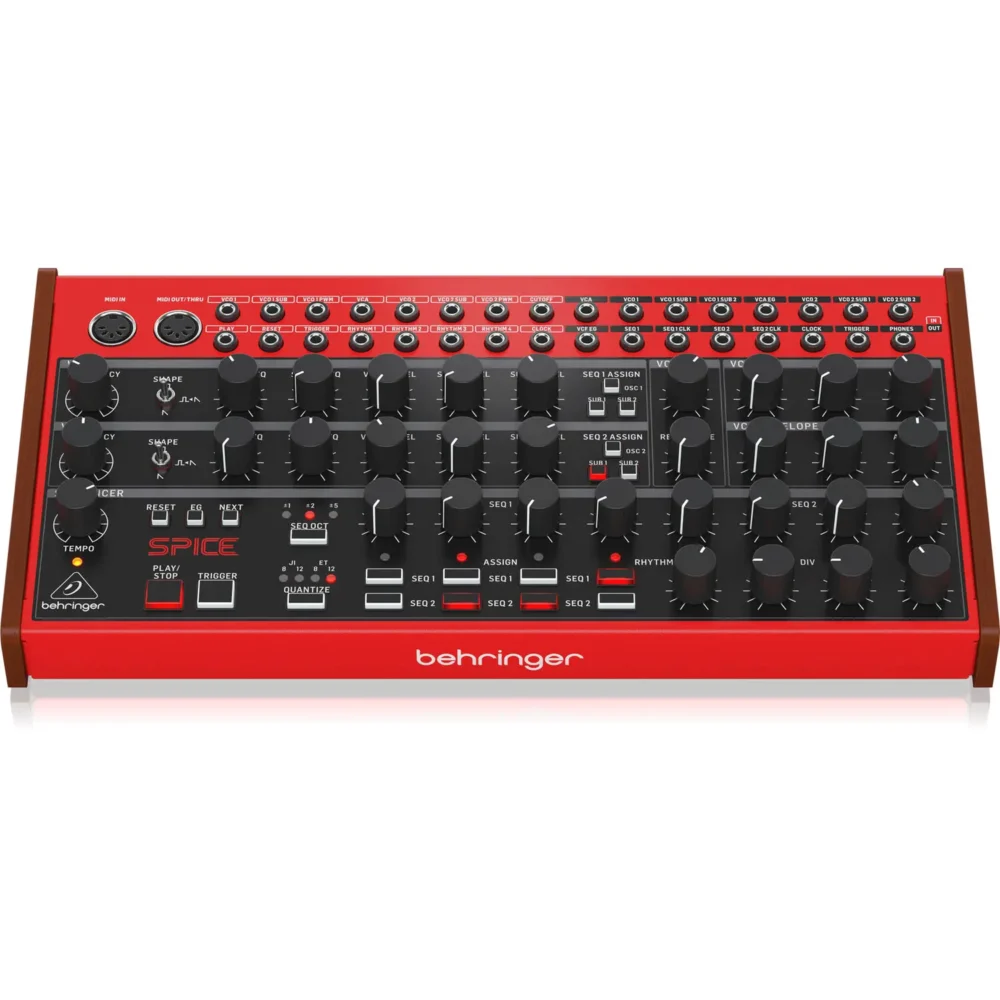 Behringer Spice analogni semi-modularni poliritamski sintisajzer sa 16x16 patch matricom i dual VCO modulacijom. Prodaja Artist d.o.o. Banja Luka, Sarajevo