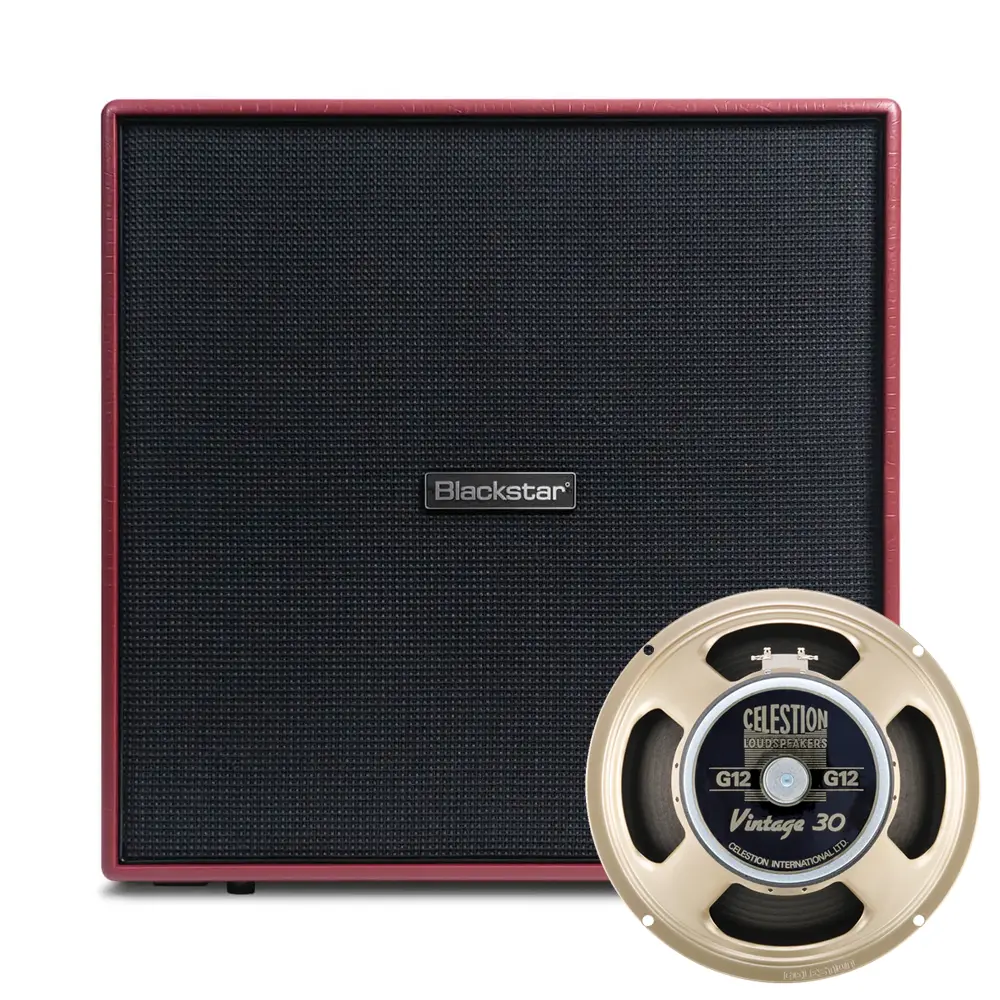 Blackstar DA412B Doug Aldrich 4x12 kabinet sa Celestion V30 zvučnicima i ‘Ruby’ crvenim dizajnom. Prodaja Artist d.o.o. Banja Luka, Sarajevo