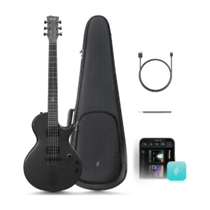 Enya Nova Go Sonic pametna električna gitara crne boje sa ugrađenim zvučnikom, efektima i karbonskim tijelom – idealna za kreativnu svirku bez pojačala. Prodaja Artist d.o.o. Banja Luka, Sarajevo