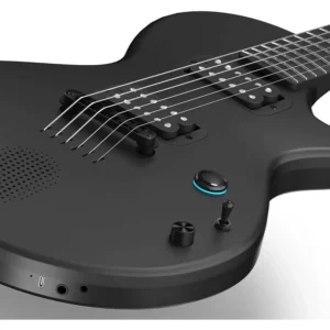 Enya Nova Go Sonic pametna električna gitara crne boje sa ugrađenim zvučnikom, efektima i karbonskim tijelom – idealna za kreativnu svirku bez pojačala. Prodaja Artist d.o.o. Banja Luka, Sarajevo