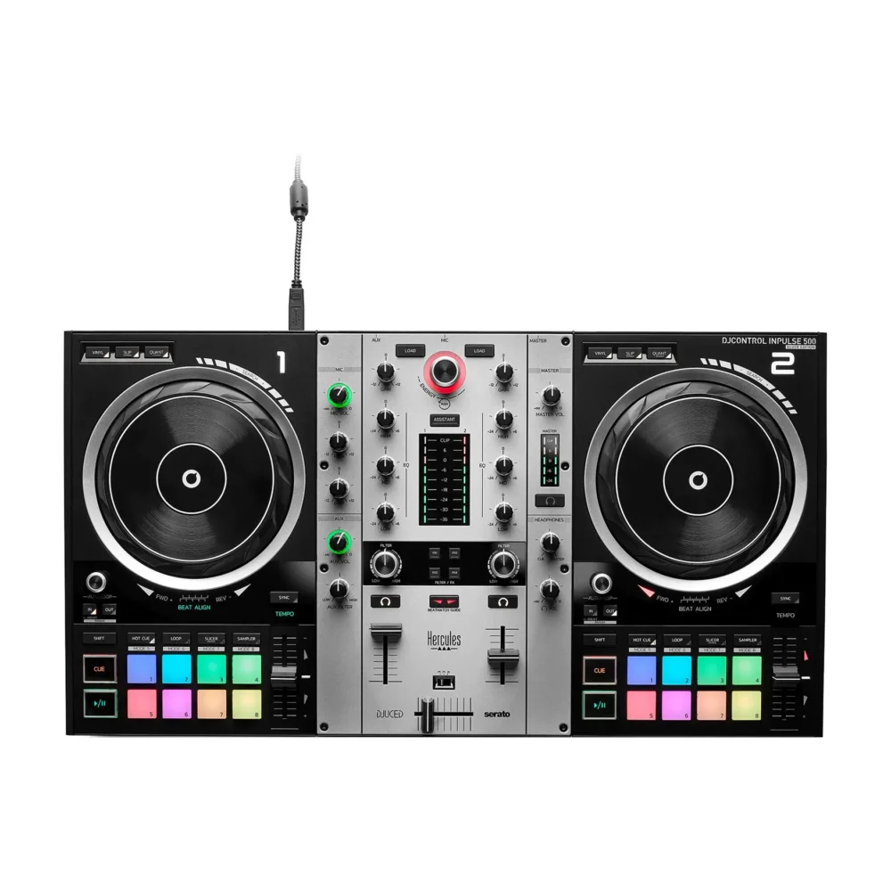 Hercules DJControl Inpulse 500 Silver Edition DJ kontroler sa DJUCED Pro i Serato DJ Lite softverom, u srebrnom finišu sa transportnom torbom. Prodaja Artist d.o.o. Banja Luka, Sarajevo
