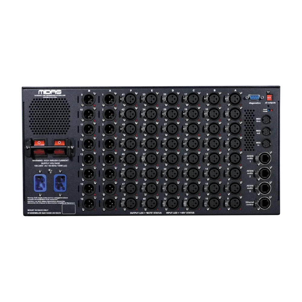 Midas DL251 48x16 Fixed Format I/O rack jedinica sa AES50 mrežom i redundantnim napajanjem. Prodaja Artist d.o.o. Banja Luka, Sarajevo.