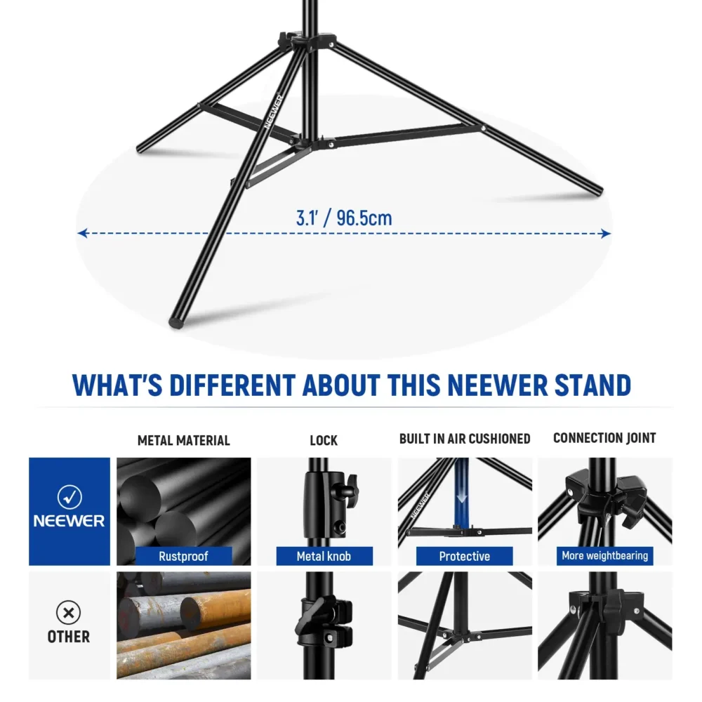 Neewer ST-260AC 260cm zračno amortizovani metalni stalak s reverzibilnim adapterom – Prodaja Artist d.o.o. Banja Luka, Sarajevo