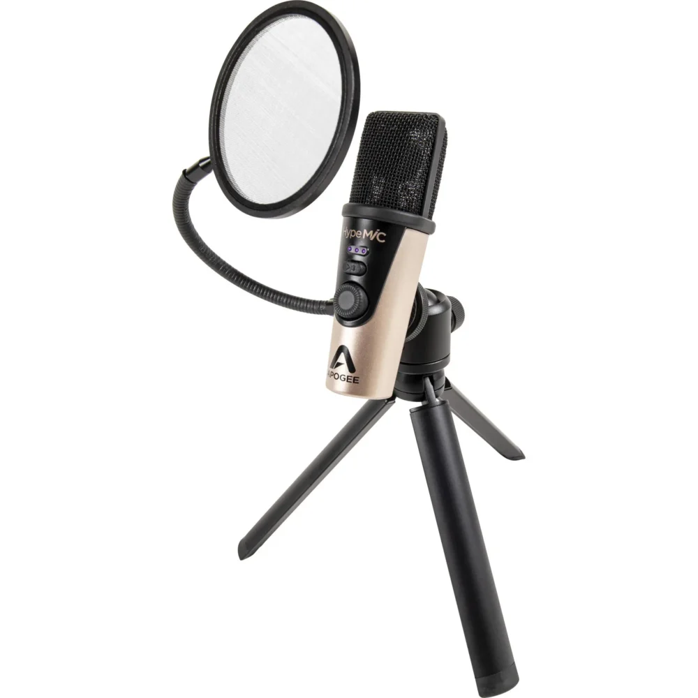 Apogee HypeMiC USB mikrofon sa analognim kompresorom, tripod stalkom i pop filterom – Prodaja Artist d.o.o. Banja Luka, Sarajevo