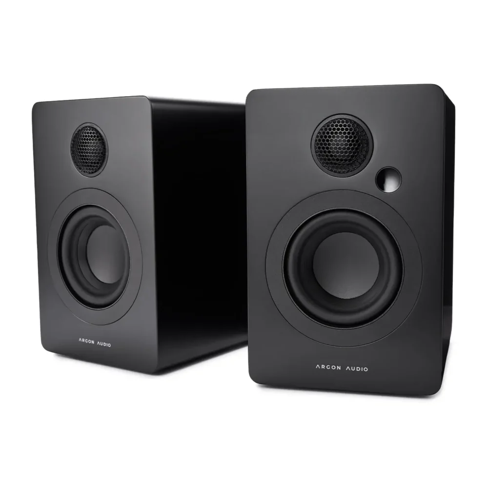 Argon Audio STUDIE 3 aktivni desktop zvučnici sa Bluetooth, USB-C i optičkim ulazom u crnoj boji. Prodaja Artist d.o.o. Banja Luka, Sarajevo