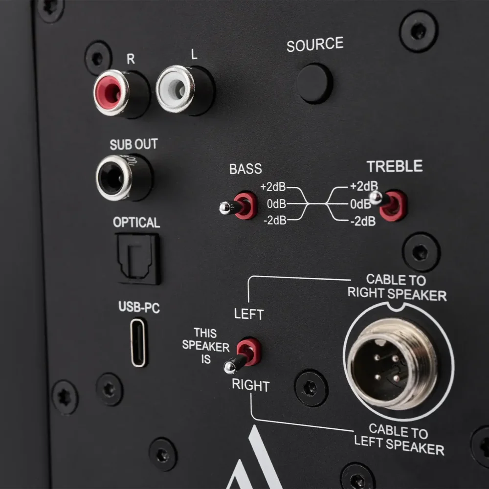 Argon Audio STUDIE 3 aktivni desktop zvučnici sa Bluetooth, USB-C i optičkim ulazom u crnoj boji. Prodaja Artist d.o.o. Banja Luka, Sarajevo
