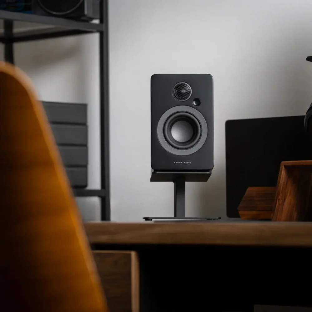 Argon Audio STUDIE 3 aktivni desktop zvučnici sa Bluetooth, USB-C i optičkim ulazom u crnoj boji. Prodaja Artist d.o.o. Banja Luka, Sarajevo