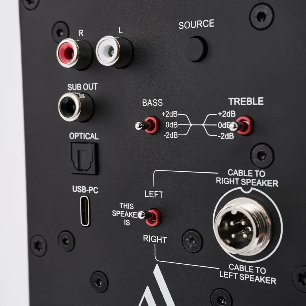 Argon Audio STUDIE 3 aktivni desktop zvučnici sa Bluetooth, USB-C i optičkim ulazom u bijeloj boji. Prodaja Artist d.o.o. Banja Luka, Sarajevo