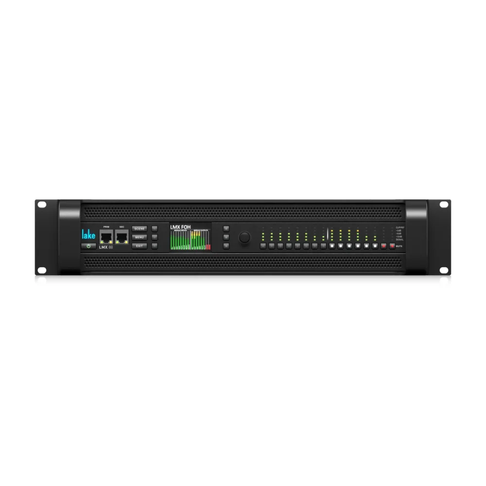 Lake LMX 88 DSP procesor sa 8x8 analog/AES3 I/O, Dante i AES50 mrežnim vezama za profesionalnu audio kontrolu. Prodaja Artist d.o.o. Banja Luka, Sarajevo
