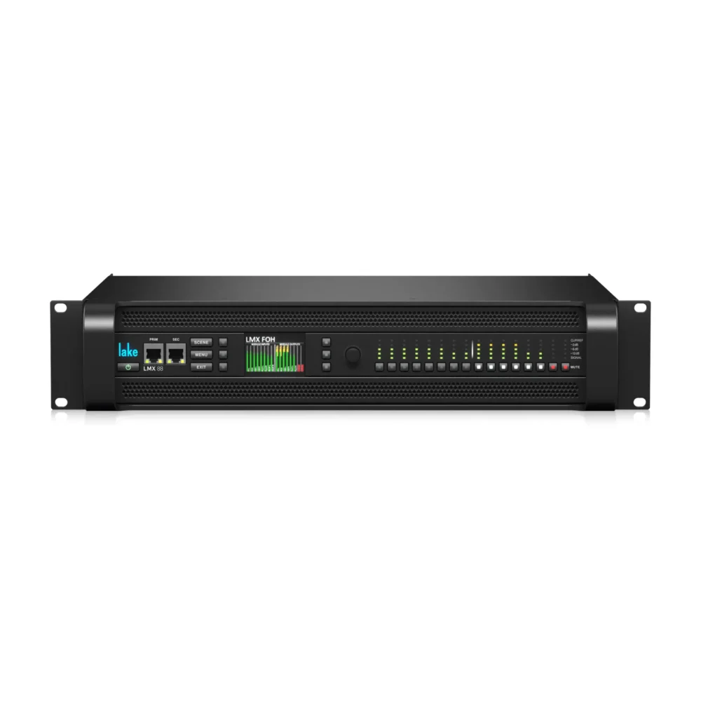 Lake LMX 88 DSP procesor sa 8x8 analog/AES3 I/O, Dante i AES50 mrežnim vezama za profesionalnu audio kontrolu. Prodaja Artist d.o.o. Banja Luka, Sarajevo