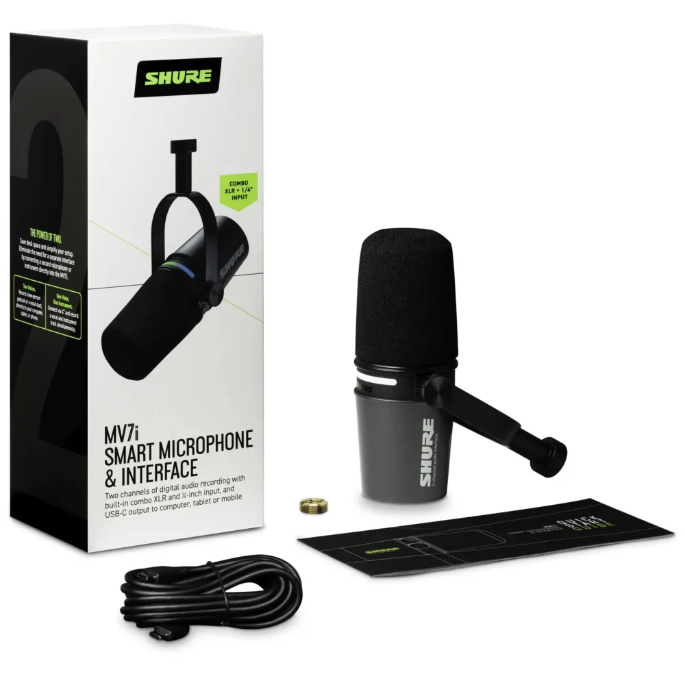 Shure MV7i Smart mikrofon i interfejs za podkast, streaming i muzičko snimanje – Artist d.o.o. Banja Luka, Sarajevo