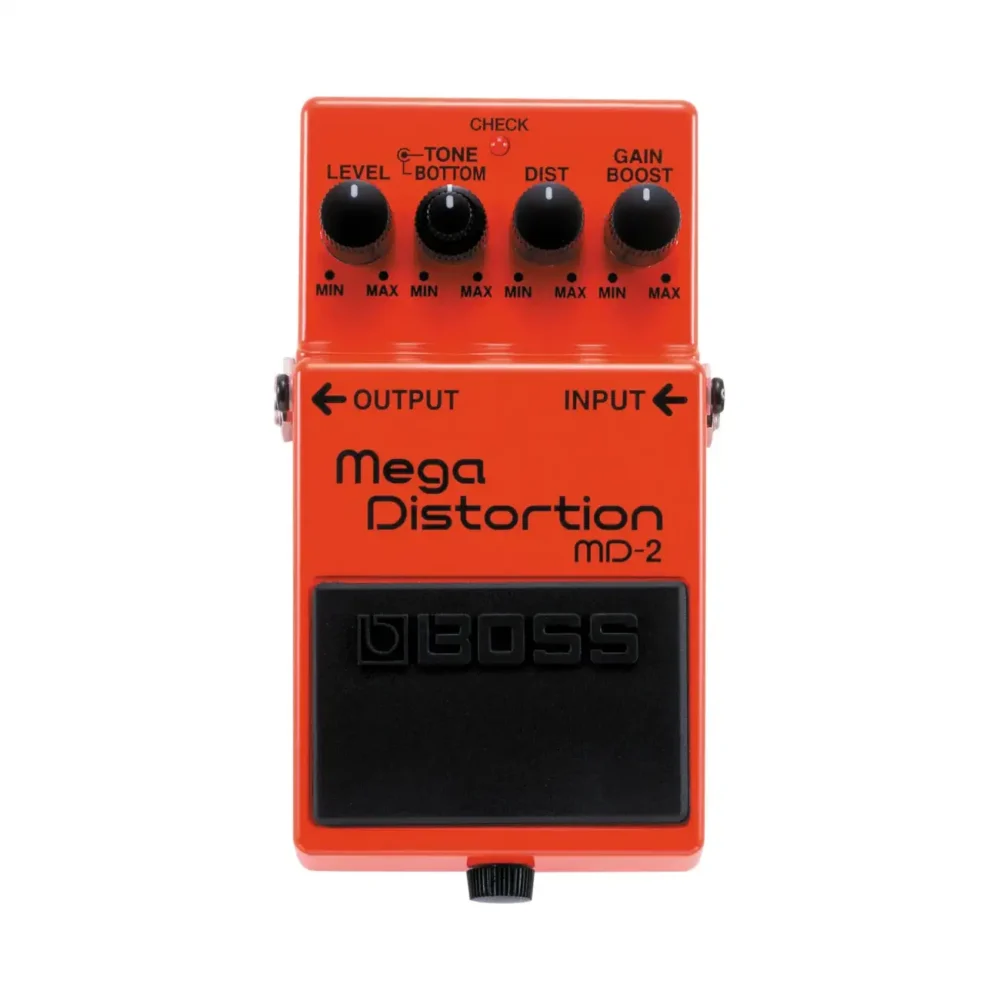 Pedala MD-2 Mega Distortion, trostepena distorzija, GAIN BOOST, BOTTOM/TONE kontrola, dubok i masivan zvuk, idealna za sedmožočane gitare.