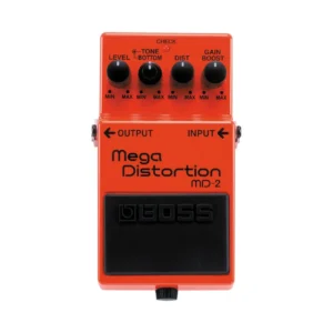 Pedala MD-2 Mega Distortion, trostepena distorzija, GAIN BOOST, BOTTOM/TONE kontrola, dubok i masivan zvuk, idealna za sedmožočane gitare.