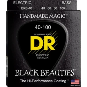 DR Black Beauties BKB40 bas žice 4-žice crni premaz, dugotrajne i jasna artikulacija, Prodaja Artist d.o.o. Banja Luka, Sarajevo