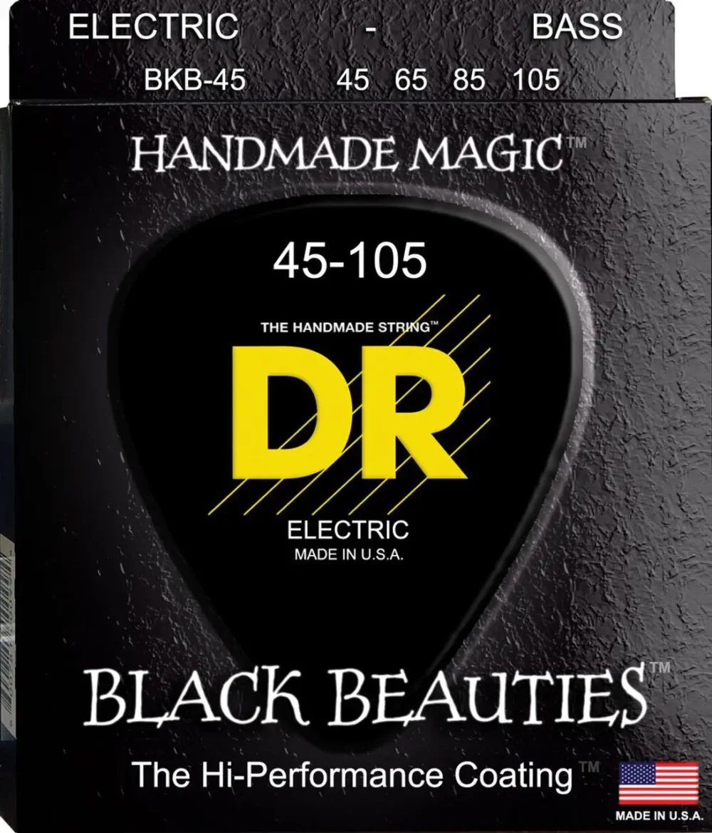 DR Black Beauties BKB45 bas žice 4-žice crni premaz, dugotrajne i jasna artikulacija, Prodaja Artist d.o.o. Banja Luka, Sarajevo