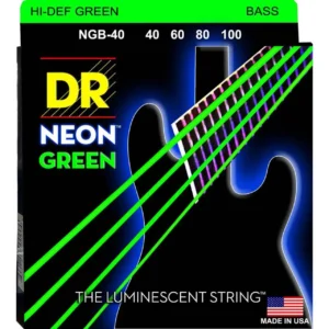 DR Hi-Def Neon GREEN K3 bas žice za električne bas gitare, set od četiri žice, produžena dugotrajnost i neon UV efekat pomoću premaza. Prodaja Artist d.o.o. Banja Luka, Sarajevo