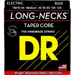 DR LONG NECKS™ Tapered Stainless Steel Bass Strings 5-String Medium 45-125 žice za bas