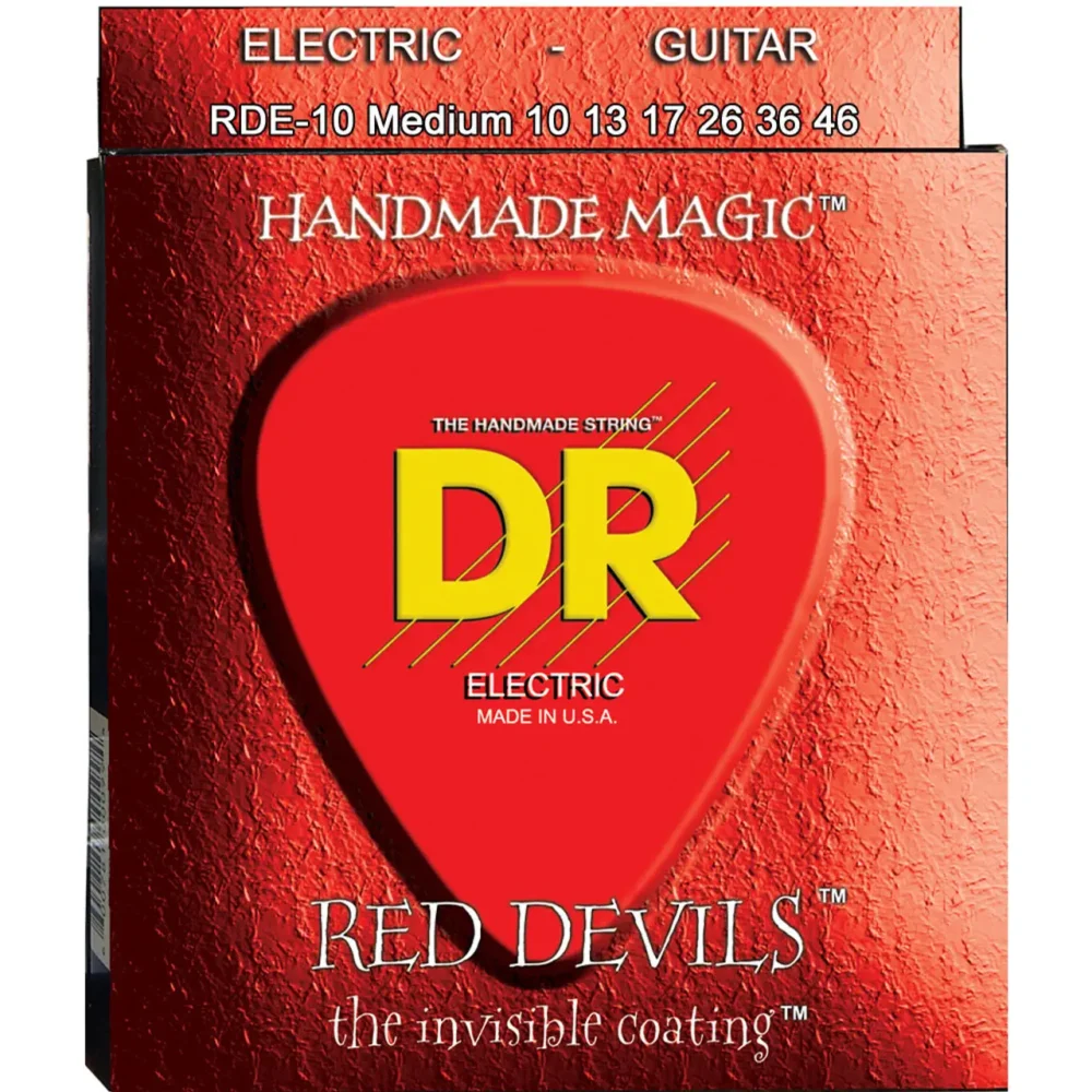 DR K3 Red Devils crvene žice za električnu gitaru 10-46, heksagonalno jezgro i K3™ premaz za agresivan ton i dugotrajnost. Prodaja Artist d.o.o. Banja Luka, Sarajevo