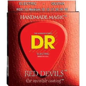 DR K3 Red Devils crvene žice za električnu gitaru 10-46, heksagonalno jezgro i K3™ premaz za agresivan ton i dugotrajnost. Prodaja Artist d.o.o. Banja Luka, Sarajevo