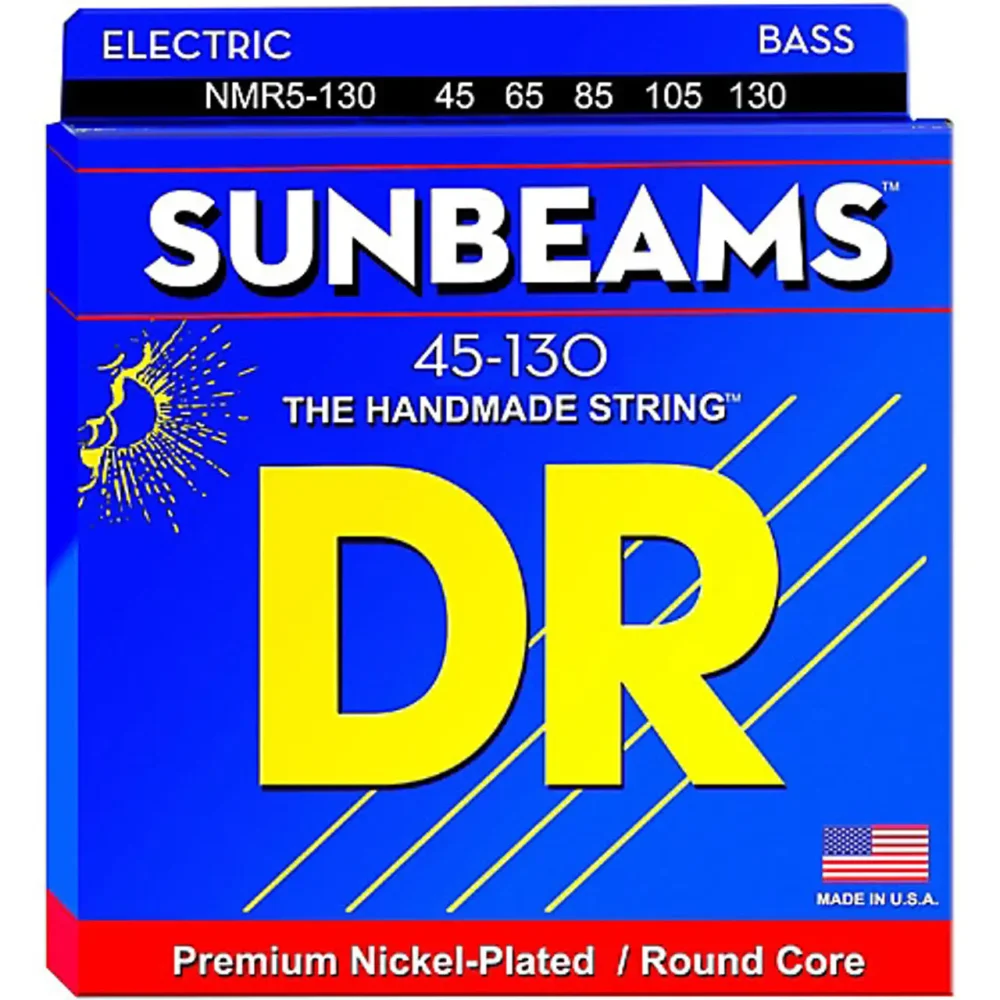 DR Sunbeams niklovane bas žice za električne bas gitare, set od pet žica sa toplim tonom i glatkim osjećajem pod prstima. Prodaja Artist d.o.o. Banja Luka, Sarajevo