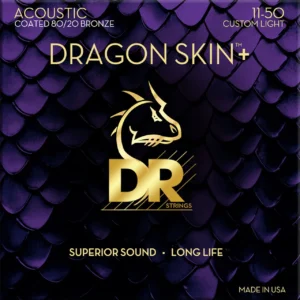DR Dragon Skin+ DA8-11 akustične žice 80/20 Bronze Custom Light 11-50, svjetliji ton i dugotrajnost, Prodaja Artist d.o.o. Banja Luka, Sarajevo