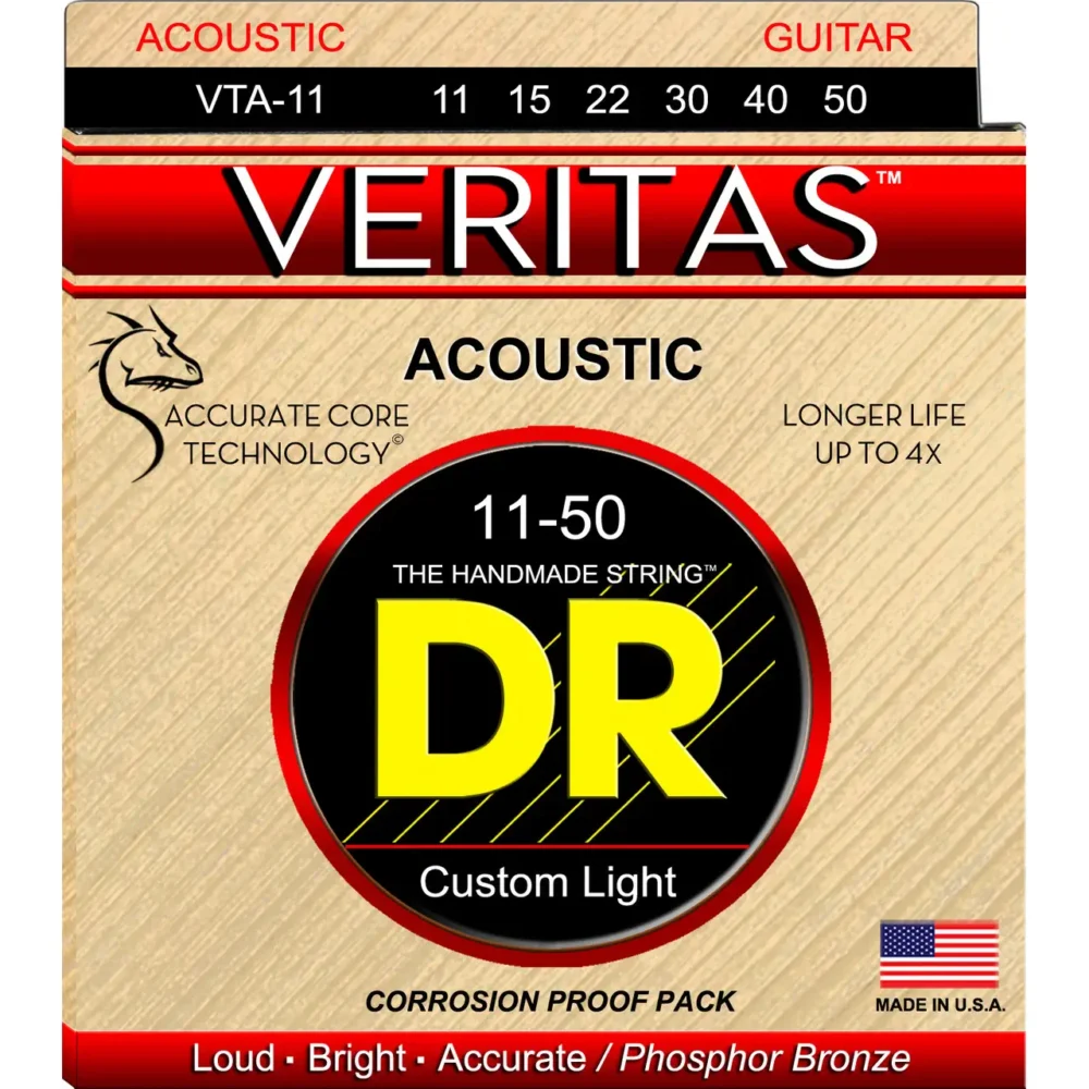 DR Veritas Phosphor Bronze akustične žice Light 12-54 za akustične gitare, set žica sa stabilnim tonom i dugim sustainom. Prodaja Artist d.o.o. Banja Luka, Sarajevo