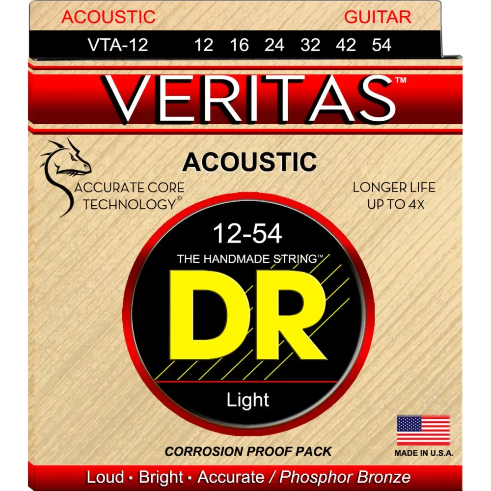 DR Veritas Phosphor Bronze akustične žice Light 12-54 za akustične gitare, set žica sa stabilnim tonom i dugim sustainom. Prodaja Artist d.o.o. Banja Luka, Sarajevo