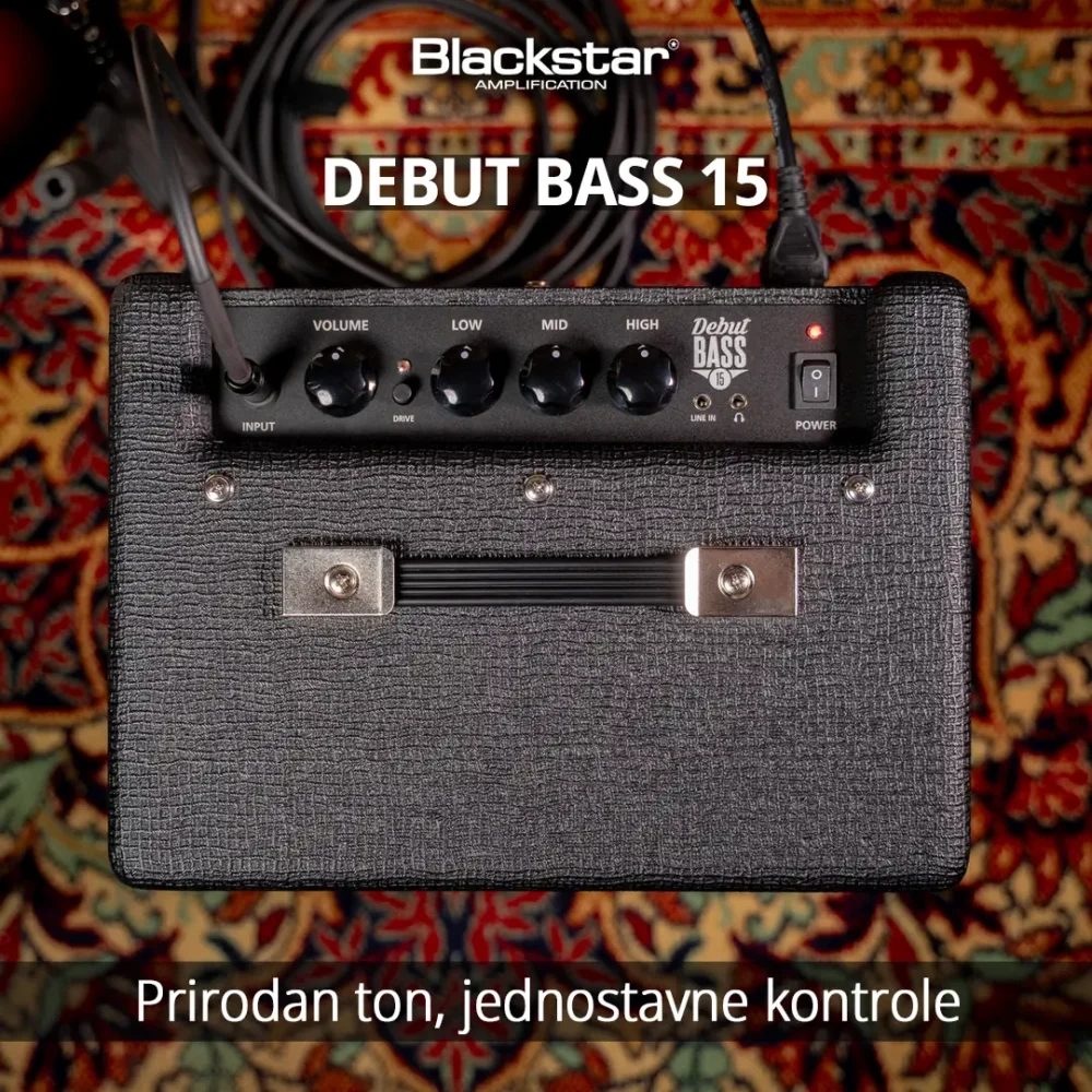Blackstar Debut Bass 15 crno pojačalo za bas gitaru sa 6.5-inčnim zvučnikom i kontrolama tona – Prodaja Artist d.o.o. Banja Luka, Sarajevo.