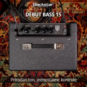 Blackstar Debut Bass 15 crno pojačalo za bas gitaru sa 6.5-inčnim zvučnikom i kontrolama tona – Prodaja Artist d.o.o. Banja Luka, Sarajevo.