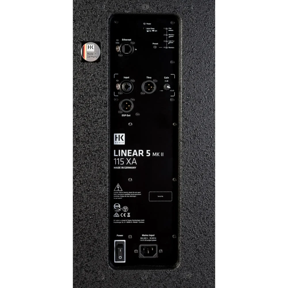 Slika LINEAR 5 MK2 115 XA aktivnog 2-way zvučnika sa bass reflex konstrukcijom i rotacionim hornom, za profesionalnu upotrebu u različitim prostorima, prodaja Artist d.o.o. Banja Luka, Sarajevo.