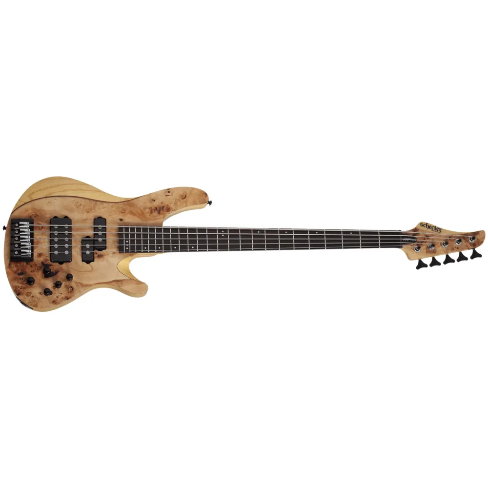 Schecter Reaper-5 Natural Satin petožičana bads gitara sa figured poplar burl topom i Darkglass EQ elektronikom. Prodaja Artist d.o.o. prodavnice Banja Luka, Sarajevo.