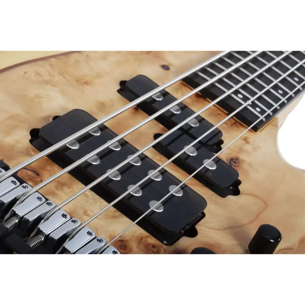 Schecter Reaper-5 Natural Satin petožičana bads gitara sa figured poplar burl topom i Darkglass EQ elektronikom. Prodaja Artist d.o.o. prodavnice Banja Luka, Sarajevo.