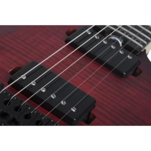 Schecter Sunset-6 Extreme električna gitara u Scarlet Burst boji sa flamed maple topom, USA Custom Shop pikapima i locking mašinicama – Prodaja Artist d.o.o. Banja Luka, Sarajevo