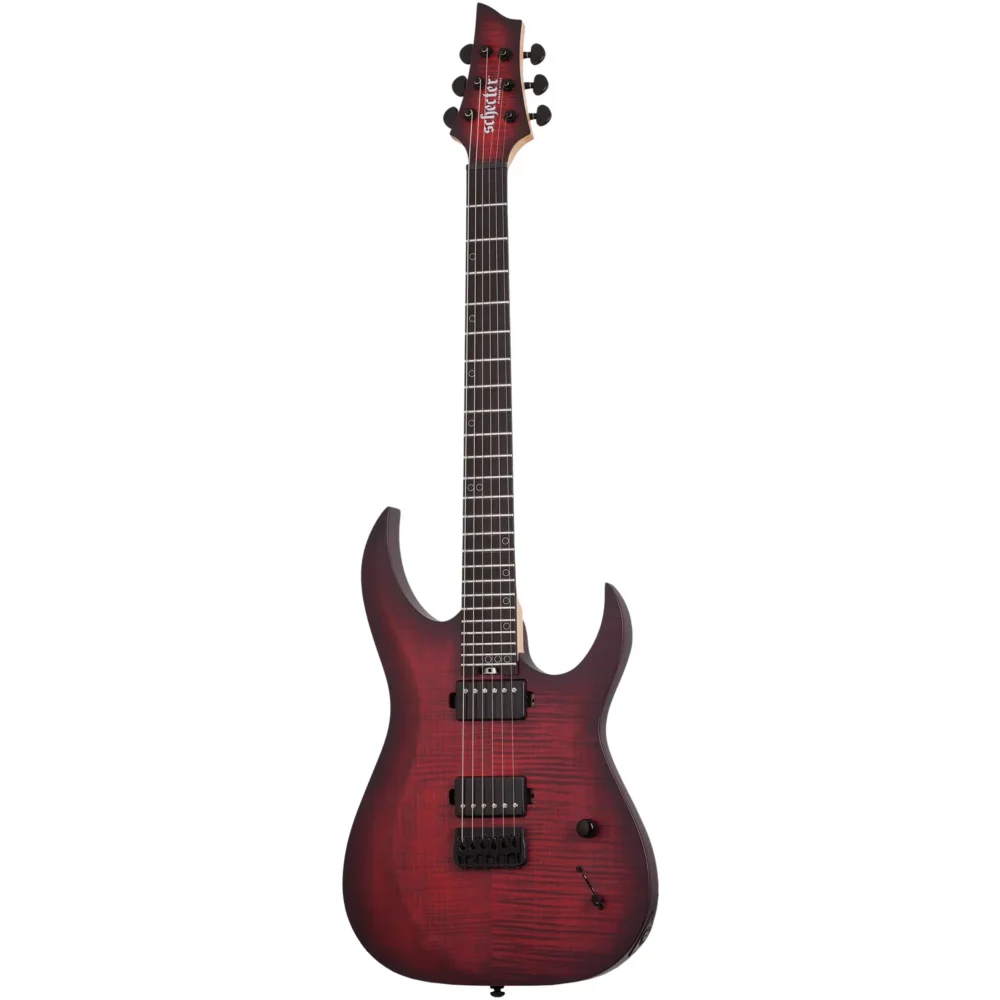 Schecter Sunset-6 Extreme električna gitara u Scarlet Burst boji sa flamed maple topom, USA Custom Shop pikapima i locking mašinicama – Prodaja Artist d.o.o. Banja Luka, Sarajevo
