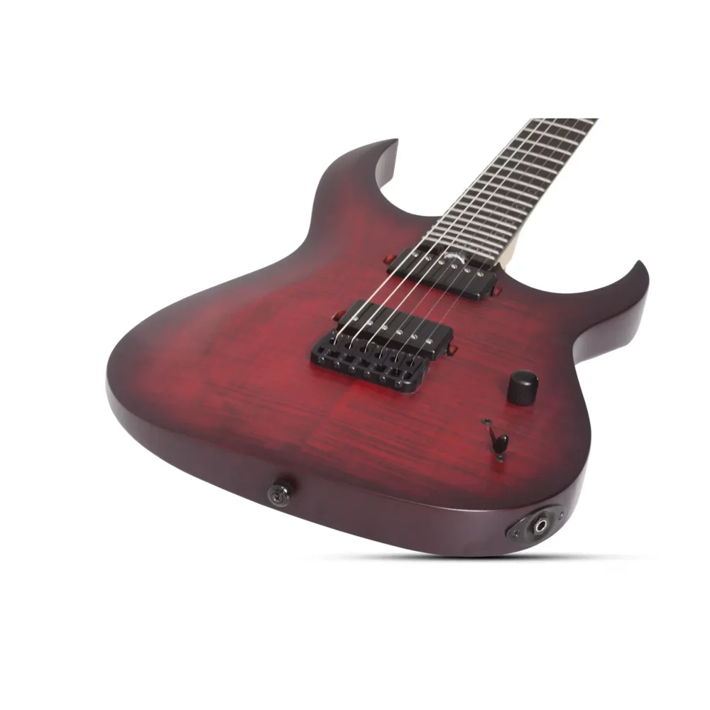 Schecter Sunset-6 Extreme električna gitara u Scarlet Burst boji sa flamed maple topom, USA Custom Shop pikapima i locking mašinicama – Prodaja Artist d.o.o. Banja Luka, Sarajevo