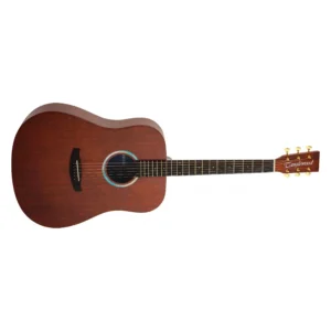 Tanglewood TE5BL dreadnought gitara iz Elemental serije sa punim mahagoni topom, prirodnom satin završnom obradom i plavo-bijelom perla rosettom, idealna za snažan, topao i rezonantan ton. Prodaja Artist d.o.o. Banja Luka, Sarajevo