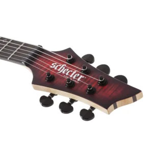 Schecter Sunset-6 Extreme električna gitara u Scarlet Burst boji sa flamed maple topom, USA Custom Shop pikapima i locking mašinicama – Prodaja Artist d.o.o. Banja Luka, Sarajevo