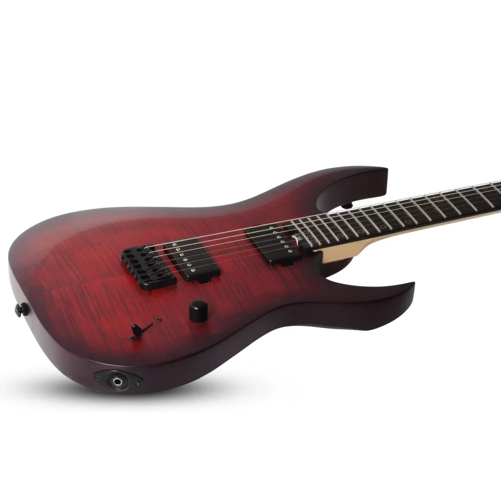 Schecter Sunset-6 Extreme električna gitara u Scarlet Burst boji sa flamed maple topom, USA Custom Shop pikapima i locking mašinicama – Prodaja Artist d.o.o. Banja Luka, Sarajevo