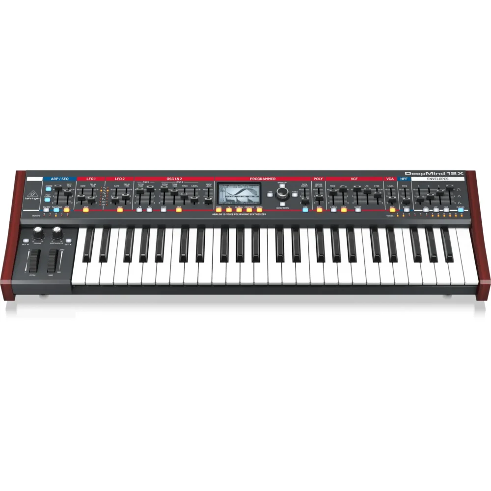 Behringer DeepMind 12X – snažan i kompaktan analogni sintisajzer sa modernom kontrolom i efektima. Prodaja: Artist d.o.o. Banja Luka, Sarajevo