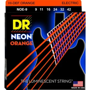 DR Hi-Def Neon Orange žice za električnu gitaru 9-42, neon zeleni K3™ premaz za dugotrajnost i upečatljiv scenski nastup. Prodaja Artist d.o.o. Banja Luka, Sarajevo