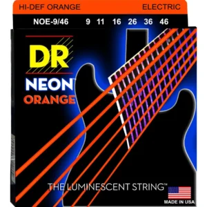 DR Hi-Def Neon Orange žice za električnu gitaru 9-46, neon zeleni K3™ premaz za dugotrajnost i upečatljiv scenski nastup. Prodaja Artist d.o.o. Banja Luka, Sarajevo