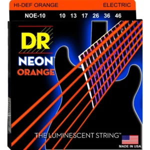 DR Hi-Def Neon Orange žice za električnu gitaru 10-46, neon zeleni K3™ premaz za dugotrajnost i upečatljiv scenski nastup. Prodaja Artist d.o.o. Banja Luka, Sarajevo
