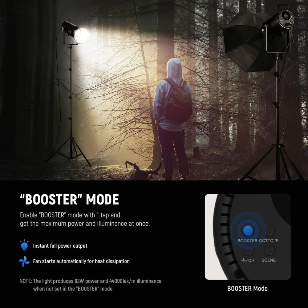Neewer CB300B Bi-Color LED Monolight sa Bowens S mountom, 2700-6500K, 150,000 lux, 12 efekata, AC napajanje, aplikacija za daljinsku kontrolu, ventilator niske buke. Prodaja Artist d.o.o. Banja Luka, Sarajevo.