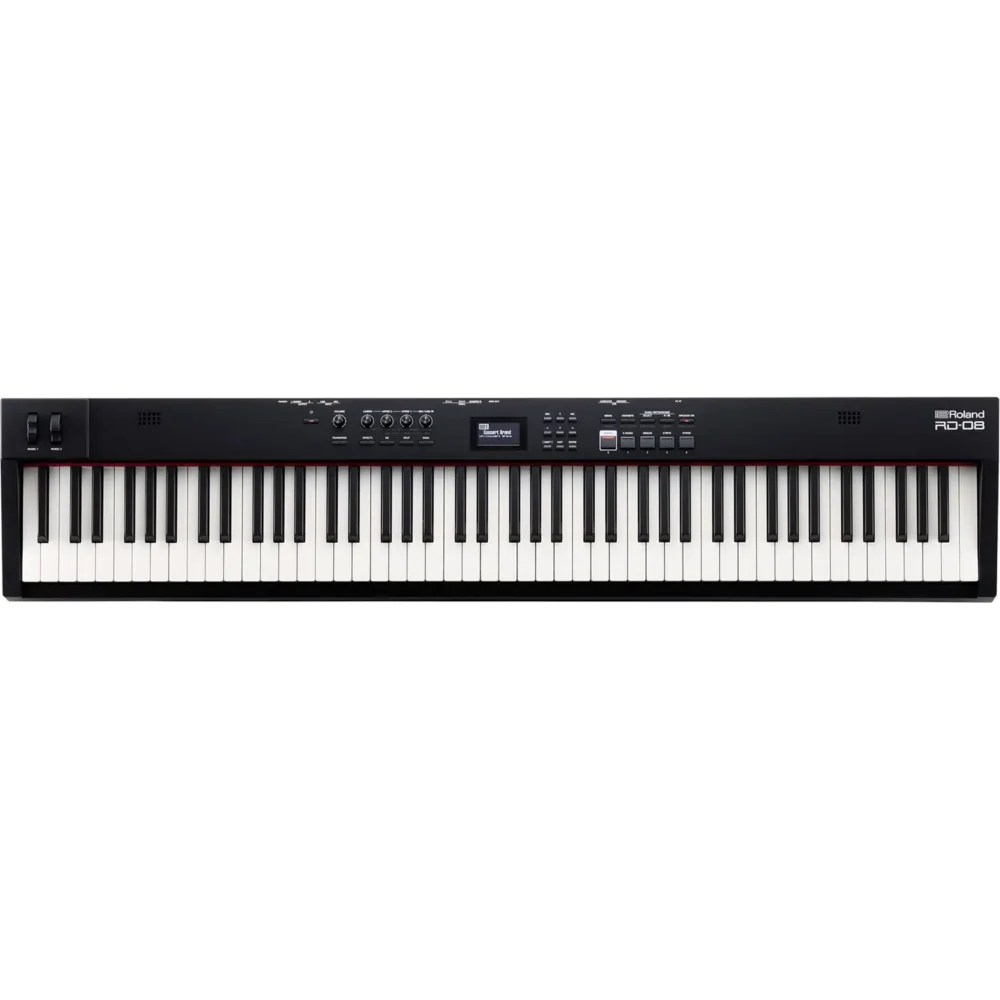 Roland RD-08 stage piano sa 88 tipki, ZEN-Core zvuk i ugrađeni efekti, idealan za scenske i studijske nastupe. Prodaja Artist d.o.o. Banja Luka, Sarajevo